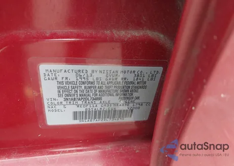 2013 Nissan Sentra Sr from USA, damaged, VIN 3N1AB7AP2DL734895